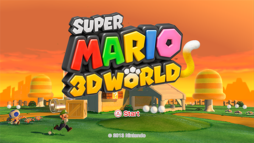 Super Mario 3D World title screen for Wii U